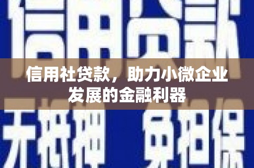 海北信用社贷款，助力小微企业发展的金融利器