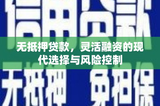 海北无抵押贷款，灵活融资的现代选择与风险控制