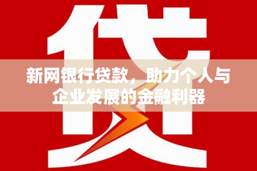 海北新网银行贷款，助力个人与企业发展的金融利器