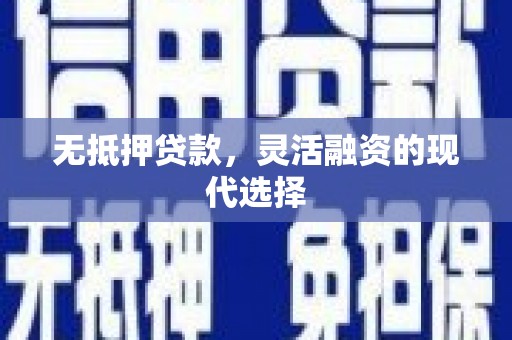 海北无抵押贷款，灵活融资的现代选择