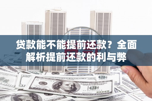 海北贷款能不能提前还款？全面解析提前还款的利与弊