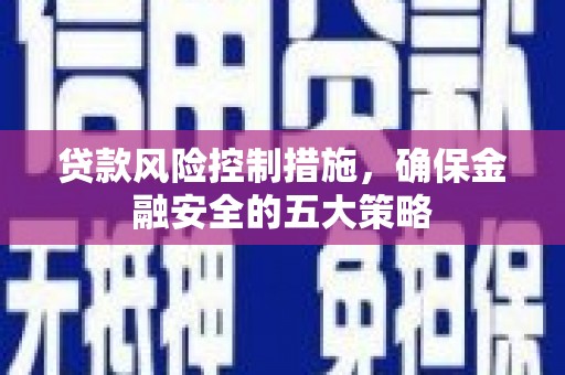 海北贷款风险控制措施，确保金融安全的五大策略