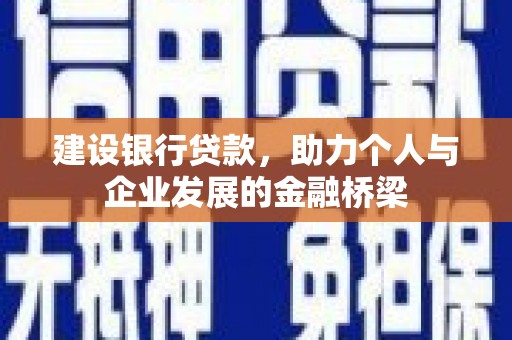 海北建设银行贷款，助力个人与企业发展的金融桥梁