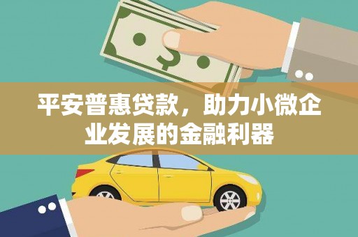 海北平安普惠贷款，助力小微企业发展的金融利器