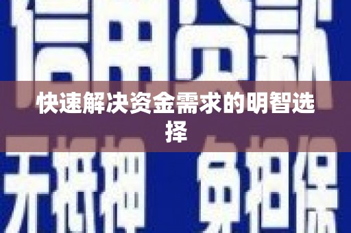 海北快速解决资金需求的明智选择